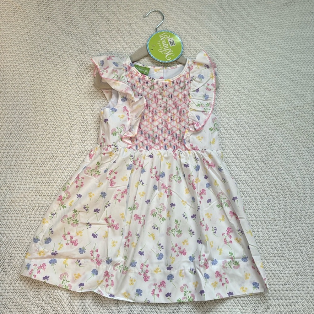 Smocked Auctions - Geometric Bodice Smocked Blooming Dress